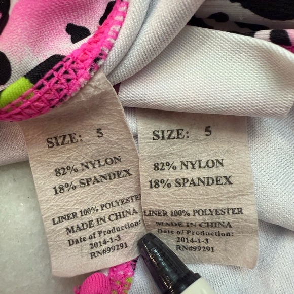 Kanu Surf Girls' Splash Bikini Swimsuit Pink Leopard - Picture 7 of 7